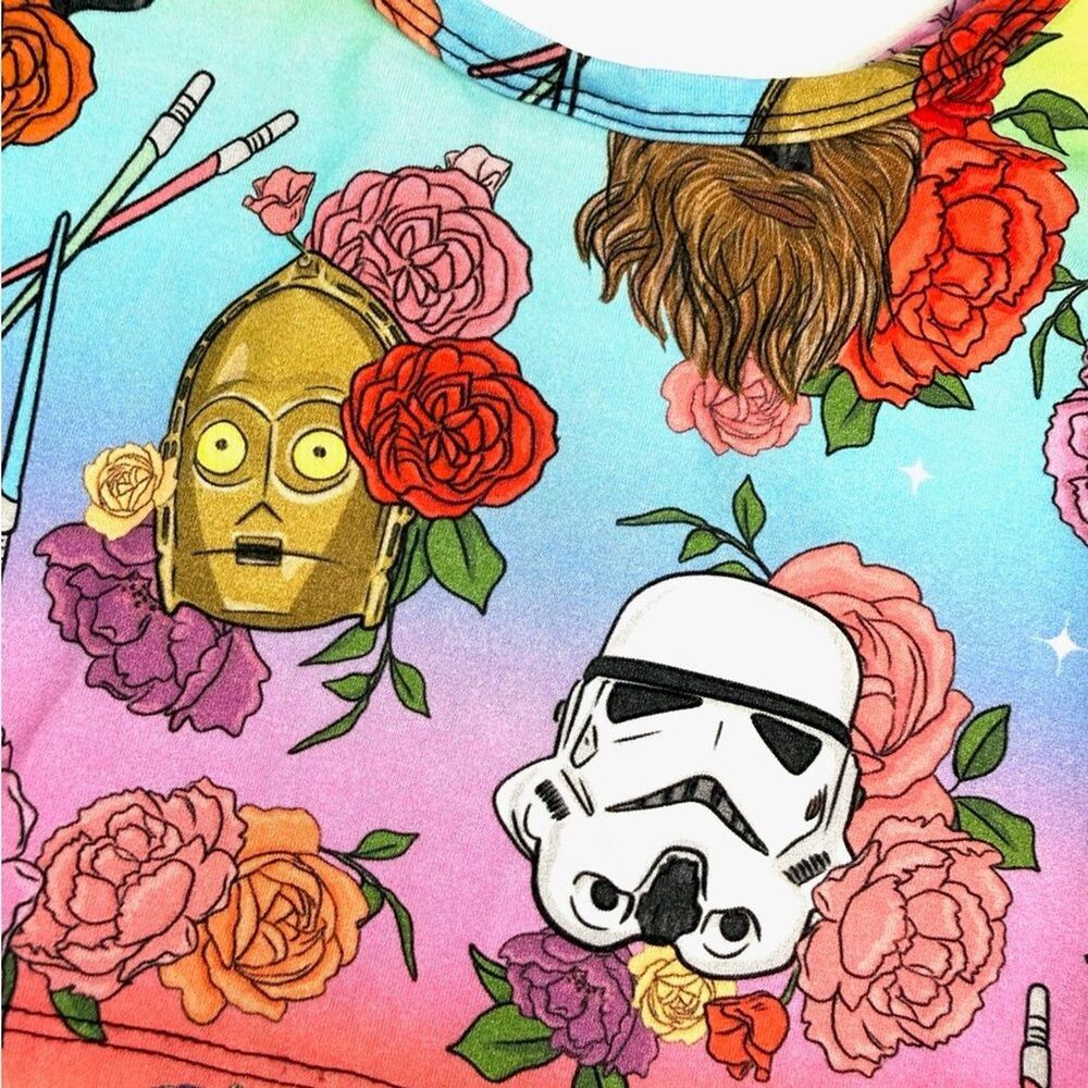 WILD RICH KIDS Girl Star Wars Mickey Crop Top Set 7/8 Galaxy Y2K Inspired - Picture 7 of 16